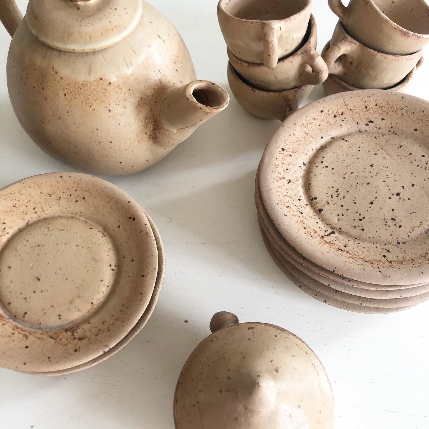 Handmade pottery tea set