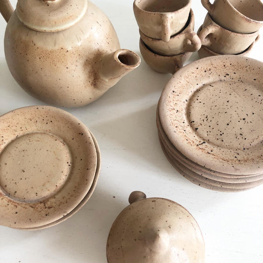 Handmade pottery tea set