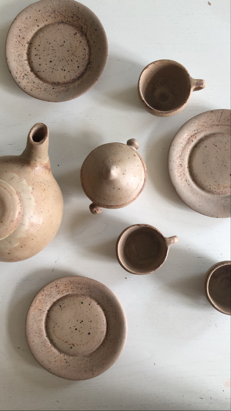 Handmade pottery tea set