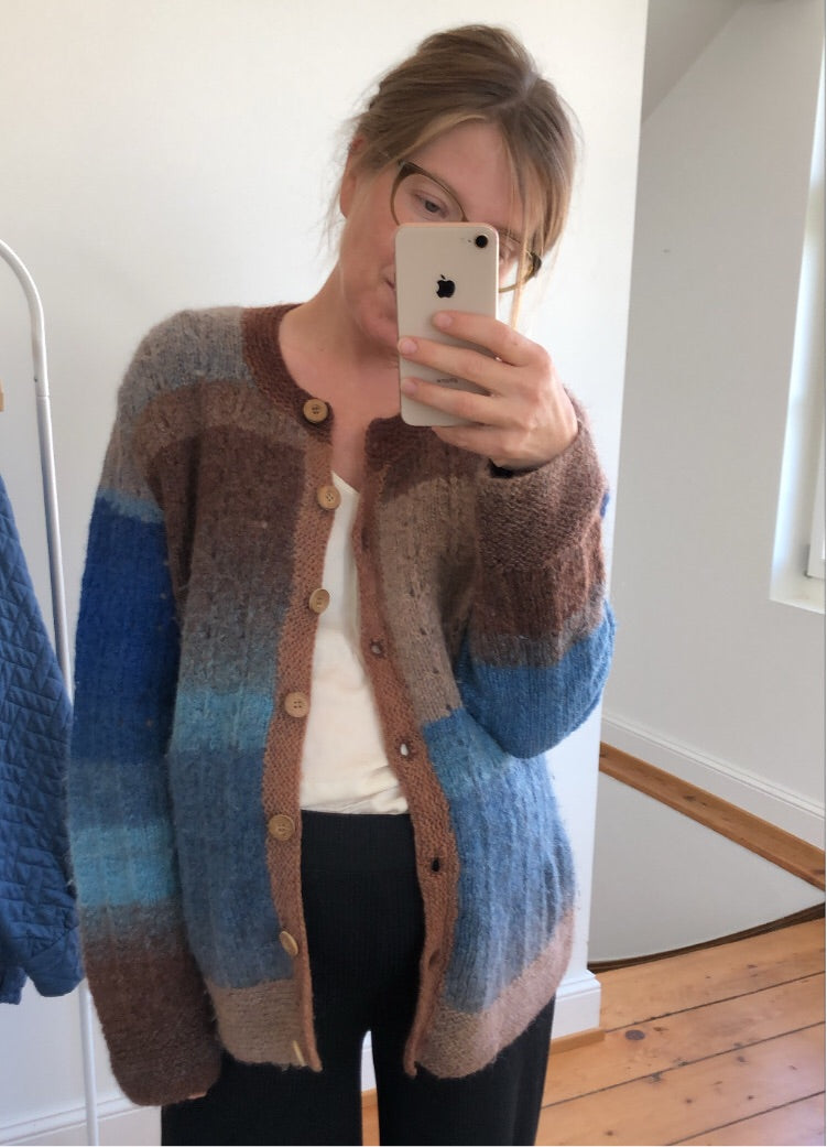 1980s handknitted ombre wool cardigan