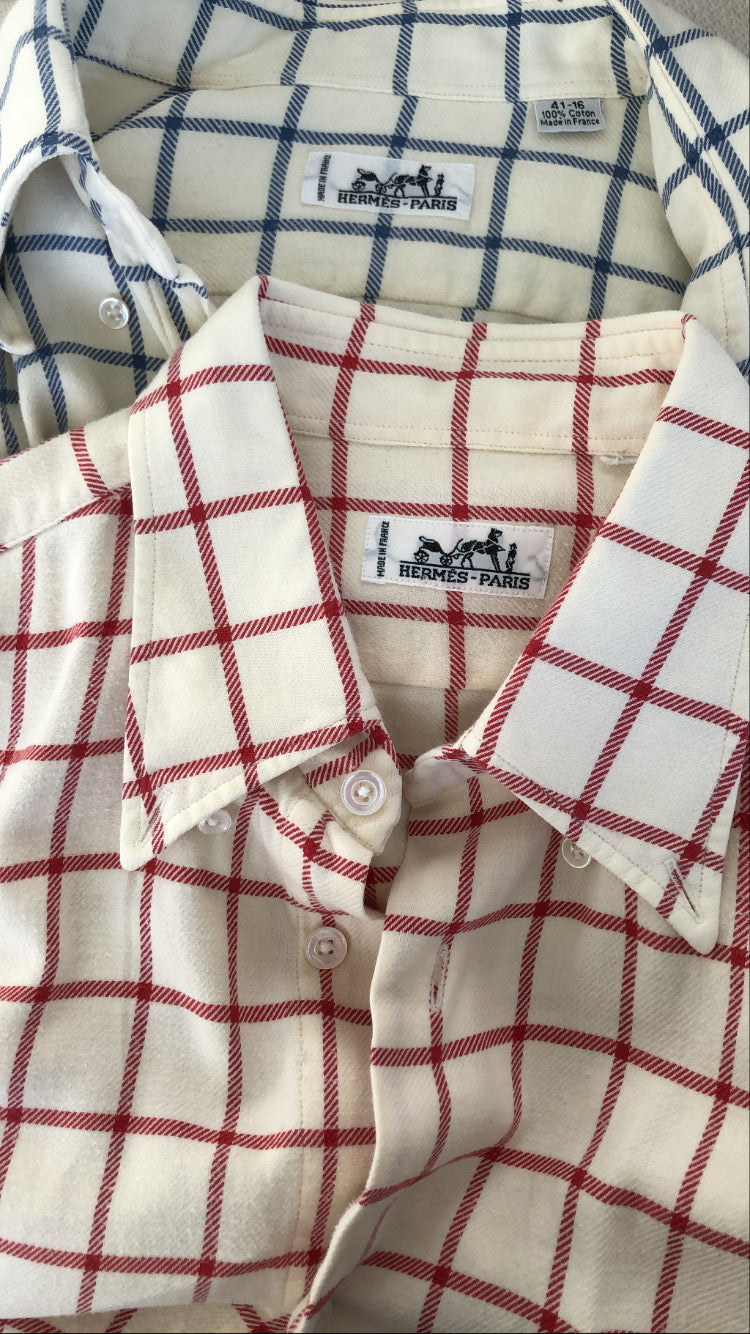 Hermès check cotton shirt